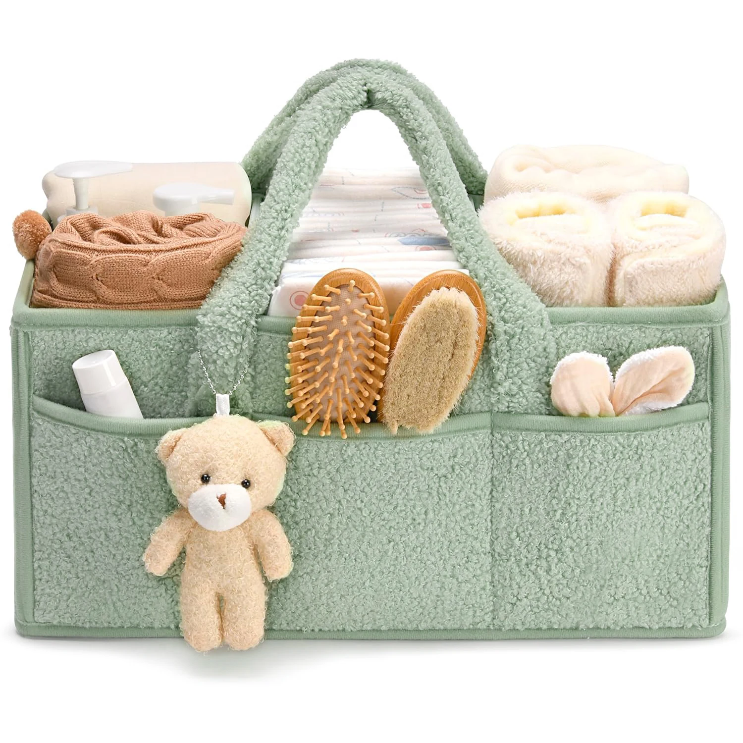 COMSE Grande Organizer Per Pannolini In Corda Di Cotone | Cestino Portatile Con Manici | Regalo Nascita