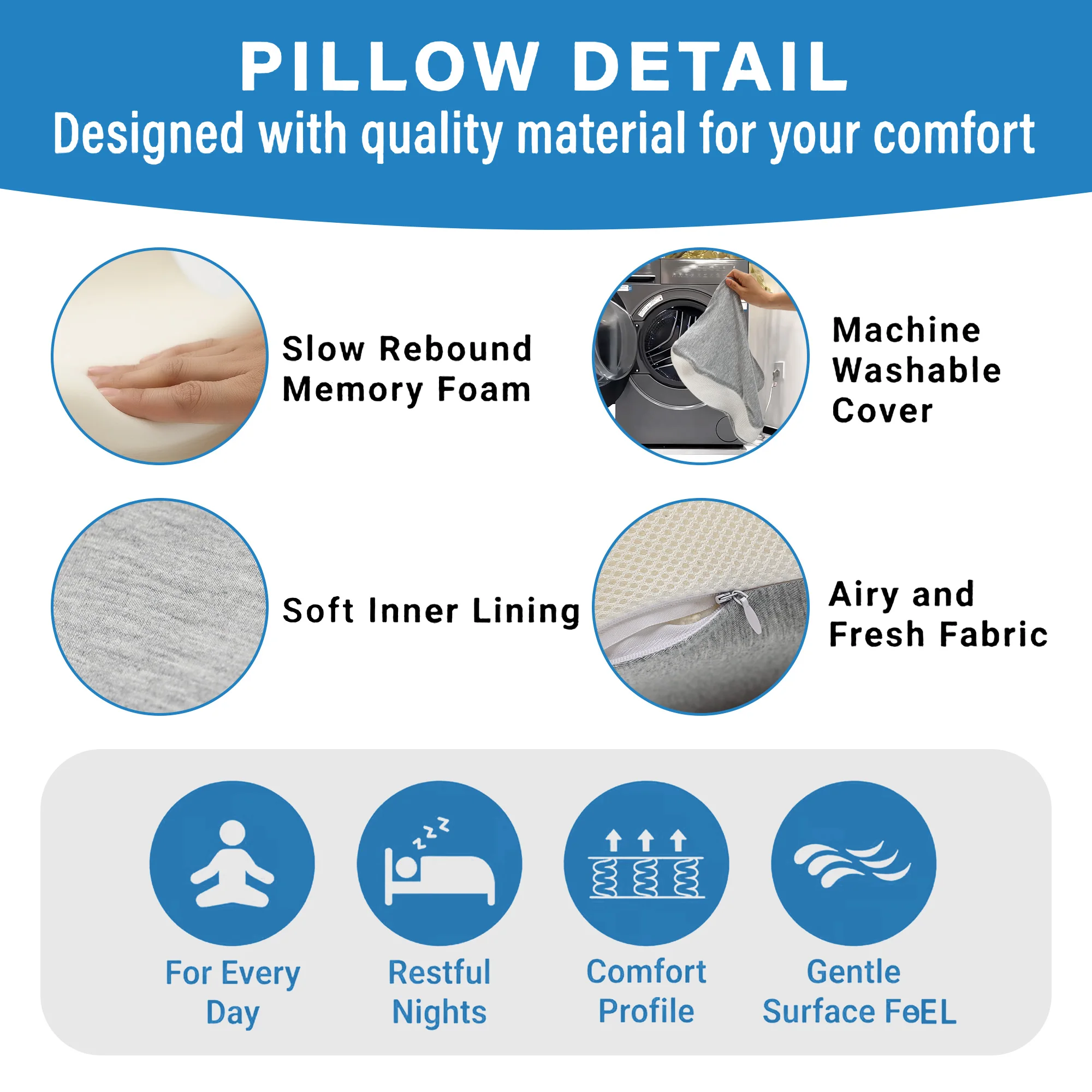 Ergonomic Memory Foam Knee Pillow