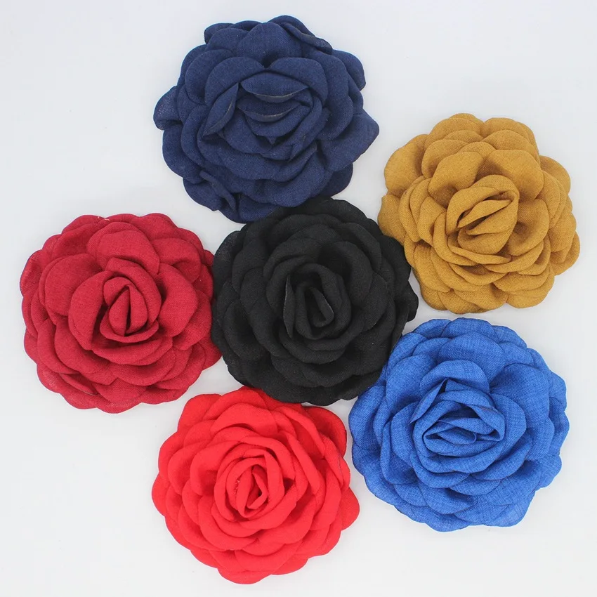 

10 шт./партия, тканевые Броши «Пион» 3,5 дюйма