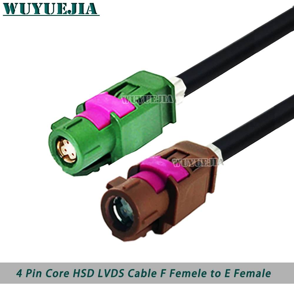 Conector Jack para Car Radio Gps Navigation Display Cabo de Alta Velocidade Lvds Hsd f Fêmea para Verde e Pinos Hsd Lvds Marrom