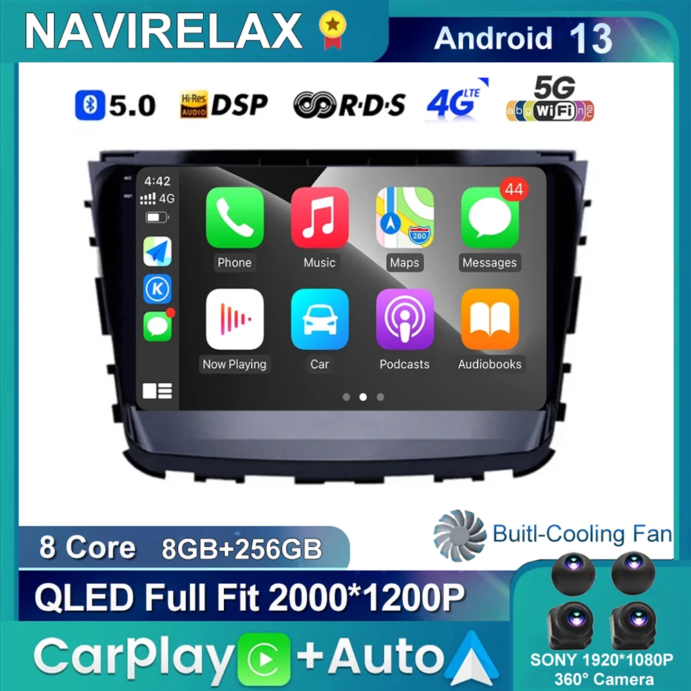 

Автомагнитола на Android 13, видеоплеер Для SsangYong Rexton 2019, Автомобильная Мультимедийная стереосистема с GPS, Carplay, 4G, задний вид, 2Din, 2 Din, DVD