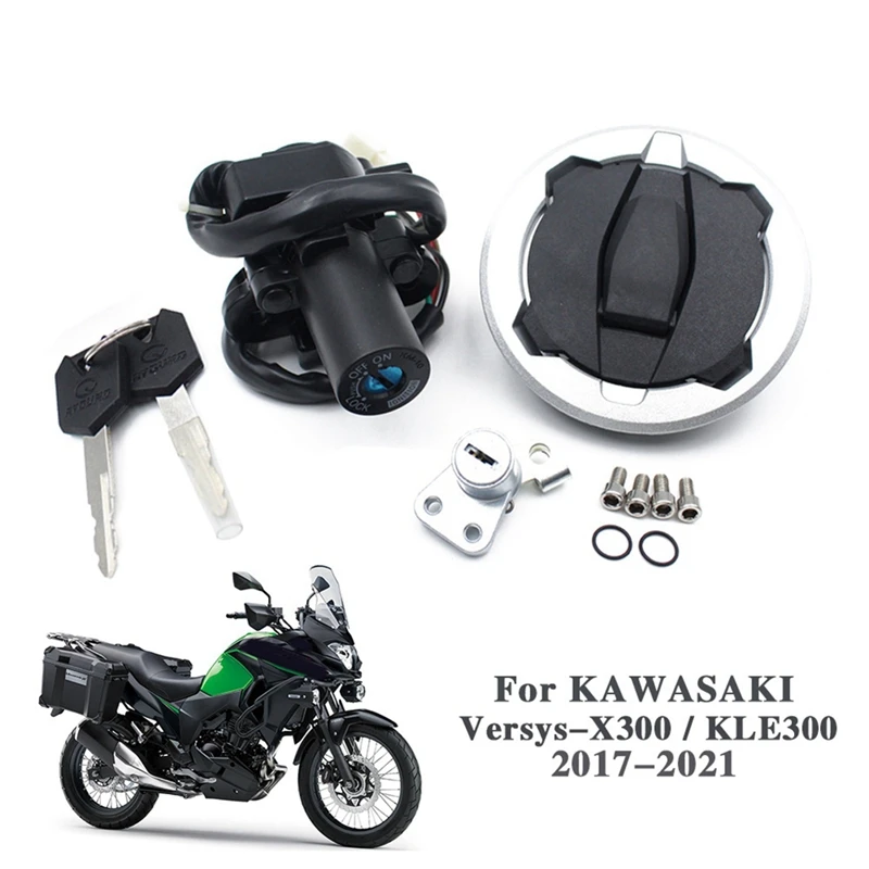 

Выключатель зажигания мотоцикла, крышка бензобака, крышка сиденья, набор ключей для KAWASAKI Versys-X300 KLE 300 2017-2021, детали