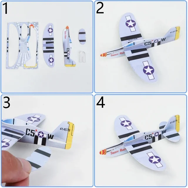 20-100 pièces/sac planeurs avions mousse assembler avion jouets enfants cadeaux d'anniversaire faveurs de fête enfants prix scolaires Goodie remplisseurs 3