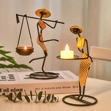 

Candle Holder Metal Maiden Moroccan Lamp Wrought Iron Home Accessories Table Centerpiece Candlestick Wedding Decoration Gifts