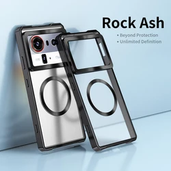 Shockproof Magnetic Translucent Matte Case with Anti - Fingerprint Aluminum Frame for ZTE nubia Z70 Ultra (Black)