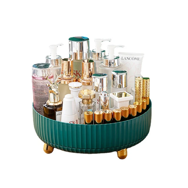 Makeup Perfume Organizer for Dresser, 360 Degree Rotating Cosmetic Bathroom  Desk Storage Lotions Display Stand Case Round Gift Tray for Your Jewelry