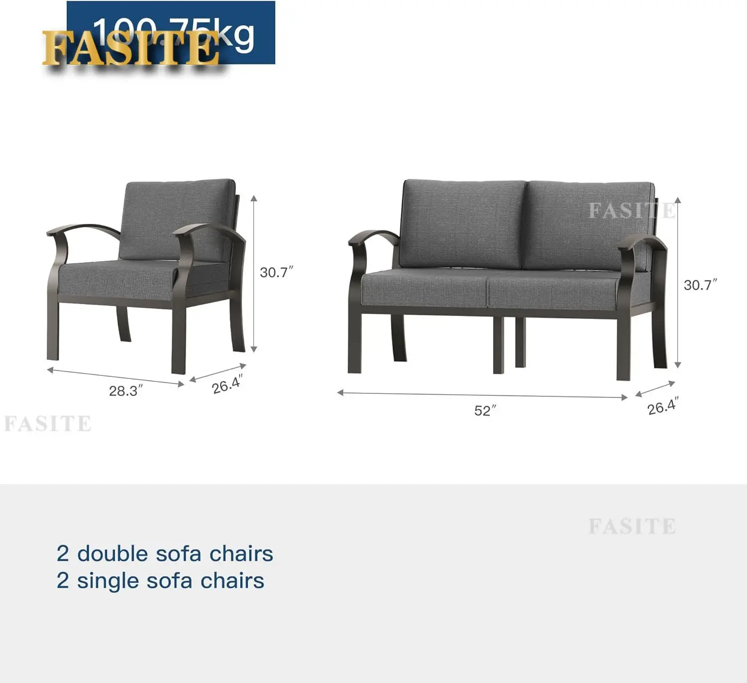 Aluminum Patio Furniture Set, 8 Pieces 9 Seat Metal Outdoor Furniture with 45 Propane Gas Fire Pit & Swivel, Sand
