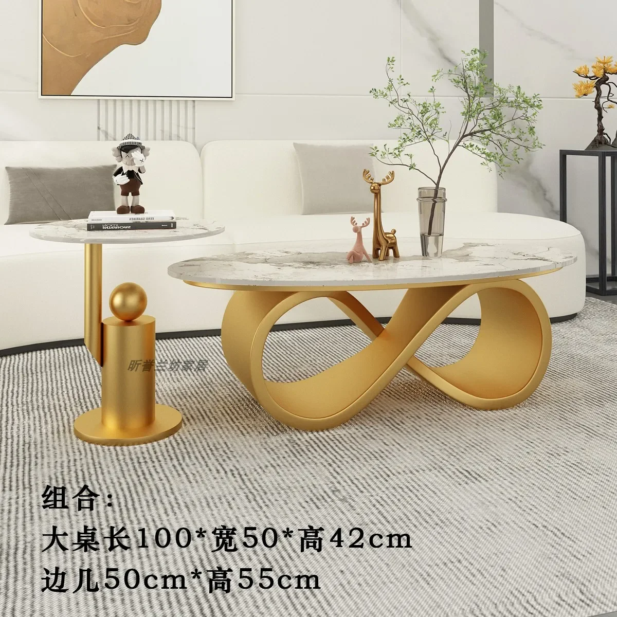 thumbnail image 1 of Mesa auxiliar de diseño estético, decoración de Metal para sala de estar, mesa de centro japonesa de lujo, Mesas Bajas simples, muebles de salón, 1 of 4
