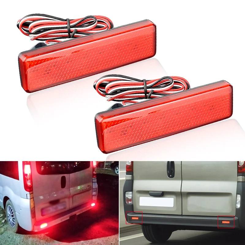 

1Pair Red LED Rear Brake Stop Light Bumper Reflector LED Tail Stop Light For Vauxhall for Opel for Renault for Nissan