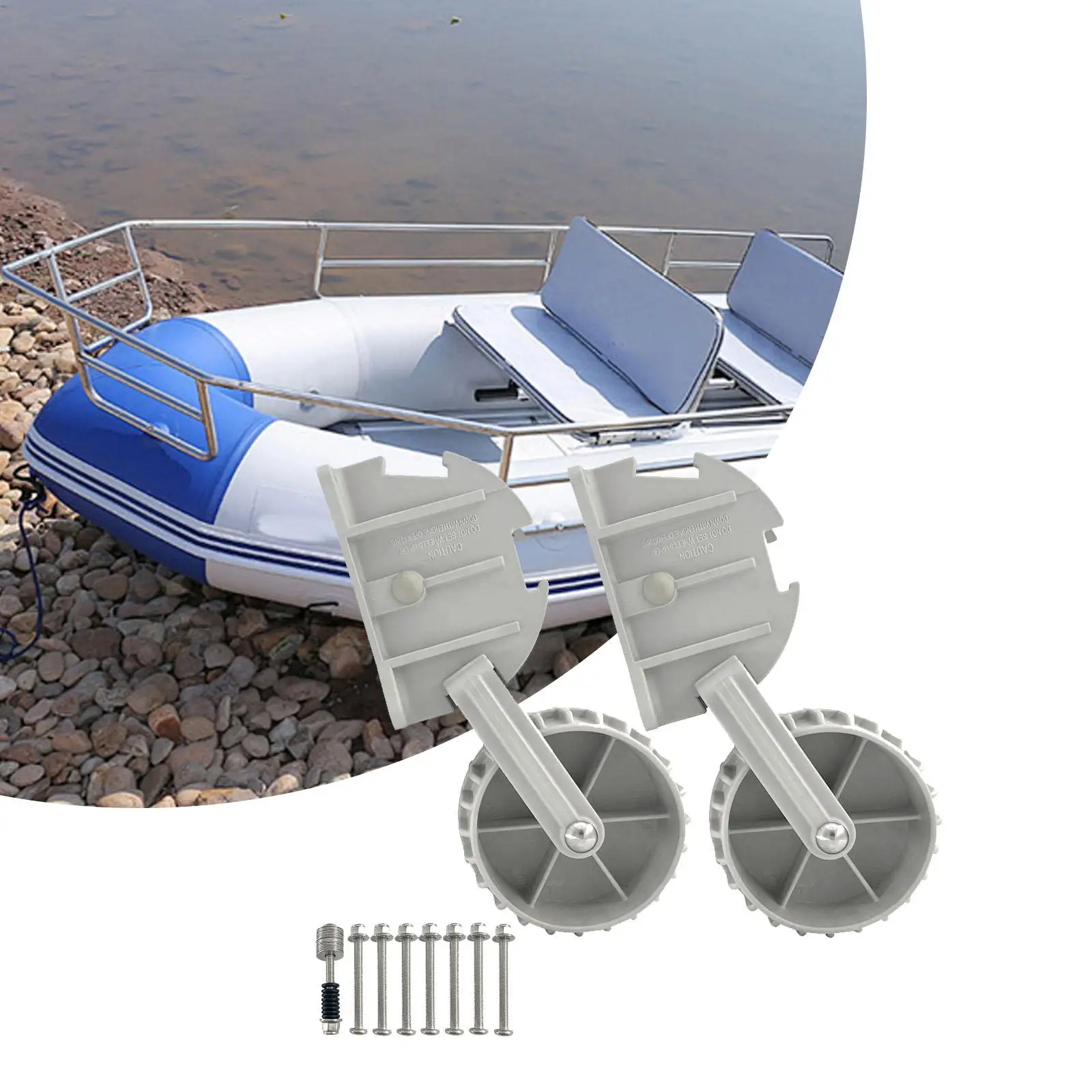 

2 Pieces Dinghy Wheels Lockable Marine Hardware for Kayaks Rubber Boats