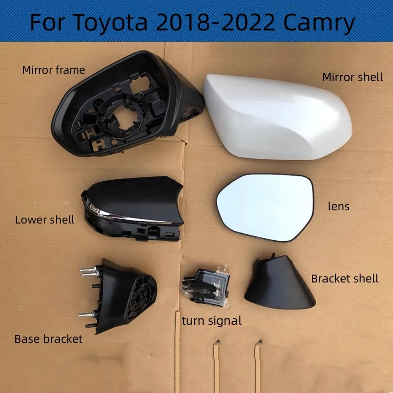 

For Toyota 2018-2022 Camry Rearview Mirror Housing Reversing Mirror Rear Cover Lower Shell Mirror Frame Lens Mirror Lamp