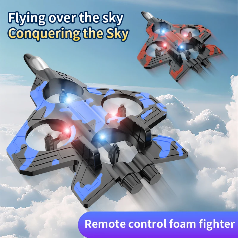2.4G 무선 조종 전투기 전동 폼 글라이더 스턴트 텀블링 UAV 호버링 헬리콥터 LED 다채로운 조명 항공기 모델