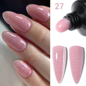 LILYCUTE 15ML Quick Nail Extension Gel Glitter Pink Vernis Semi Permanent UV Gel Nail Polish Slip Solution Nail Art Prolong Gel