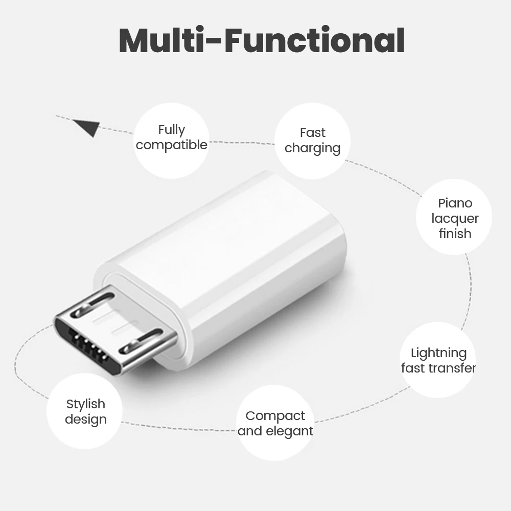 Elough 1/2/5/10PCS Type-C 모바일 어댑터 Type-C 회전형 마이크로 USB 여성용 데이터 케이블 고속 충전 케이블 OTG 어댑터