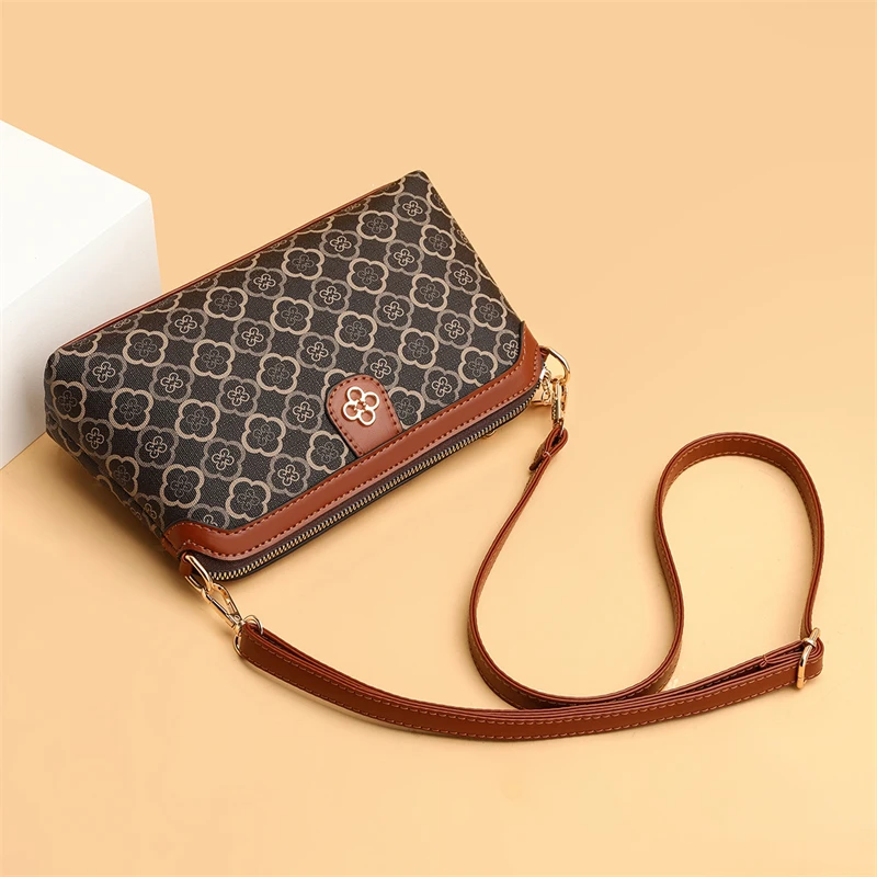 Women Small Shoulder Crossbody Bag Summer Phone Bag Lady Versatile Casual Shell Top Layer PU Leather Handbag