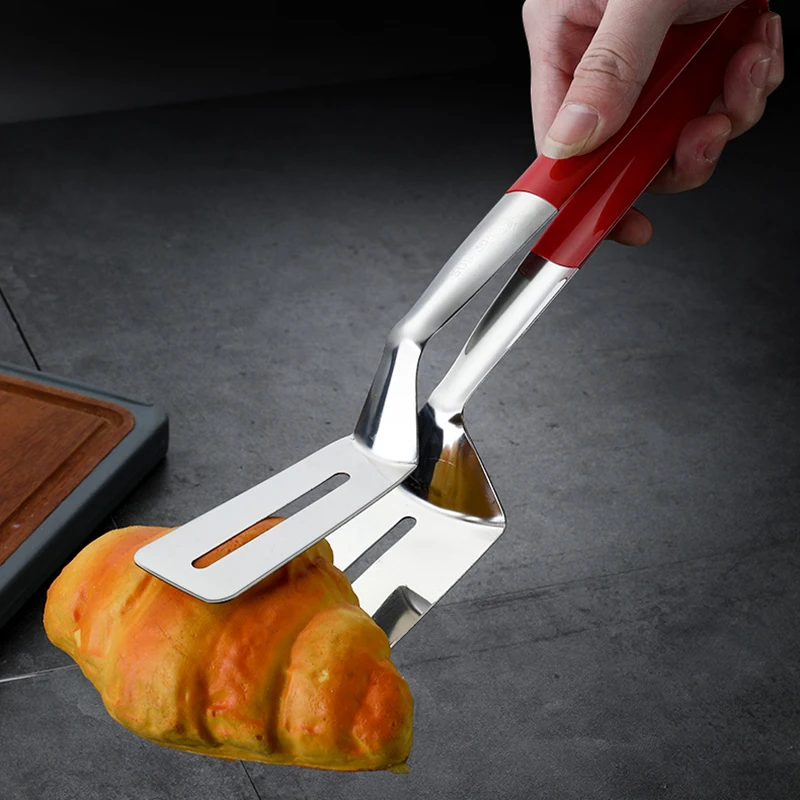 Stainless Steel Steak Clip Pancake Barbecue Spatula Clip BBQ Tongs Frying Fish Spatula Bread Household Kitchen Tool