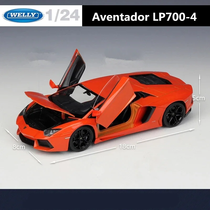 

1:24 WELLY Lamborghini Aventador LP700-4 Alloy Sports Car Model Diecast Metal Toy Car High Simulation Children Gift Toys Boys