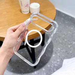 Transparent Side Wavy Non - Slip Drop - Resistant Phone Case with Raised Camera Protection for Huawei Pura X View (WHITE)