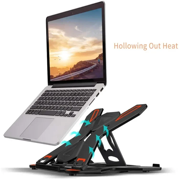 ABS Home Office Cooling Rotation 360 Degree Laptop Stand Adjustable Height Folding Laptop Holder Stand