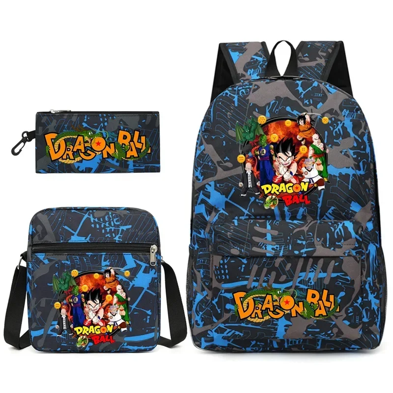 

Bandai Three-piece Set of Seven Dragon Ball Schoolbag Backpack Student Backpack Children's Toys Gifts