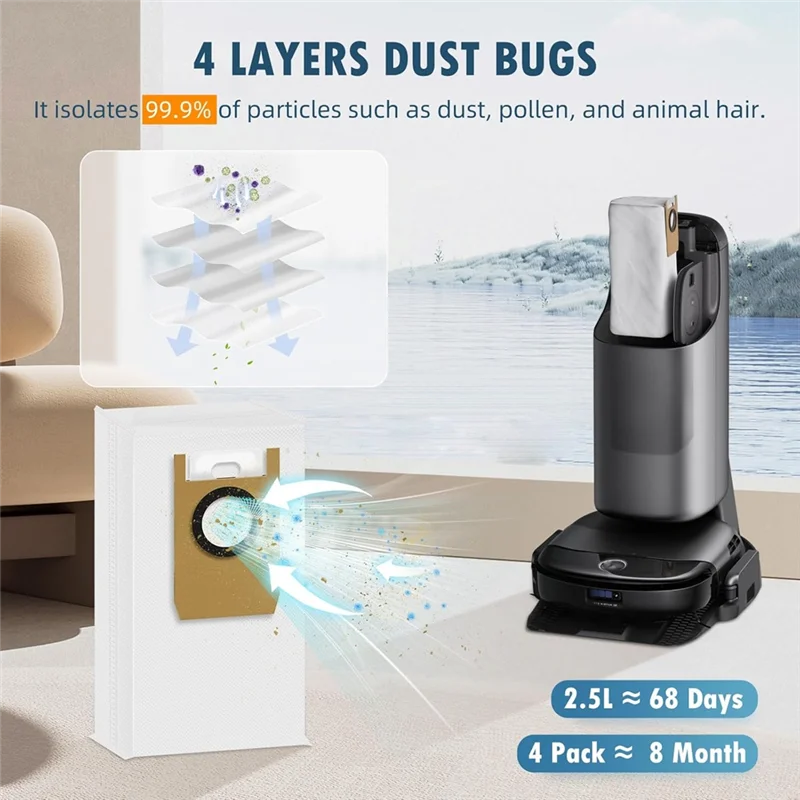 B64B-18PCS For Eufy Omni S1 Pro/Omni S1 Vacuum Cleaner Replacement Parts Vacuum Brush Hepa Filter Mop Cloth Dust Bag