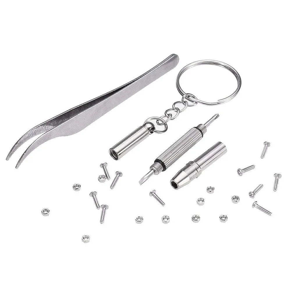 1000 Pcs Screws Nut Assortment + Screwdriver +Tweezers Glasses Optical Repair Tool Set For Watch/Eyeglass/ Sunglass/ Spectacles