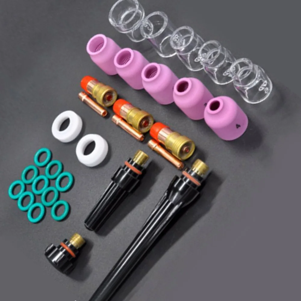 

31pcs/Set TIG Welding Torch Gas Lens #12 Heat Glass Cup For WP-17/18/26 Durable Multi Tools Kit Ferramenta