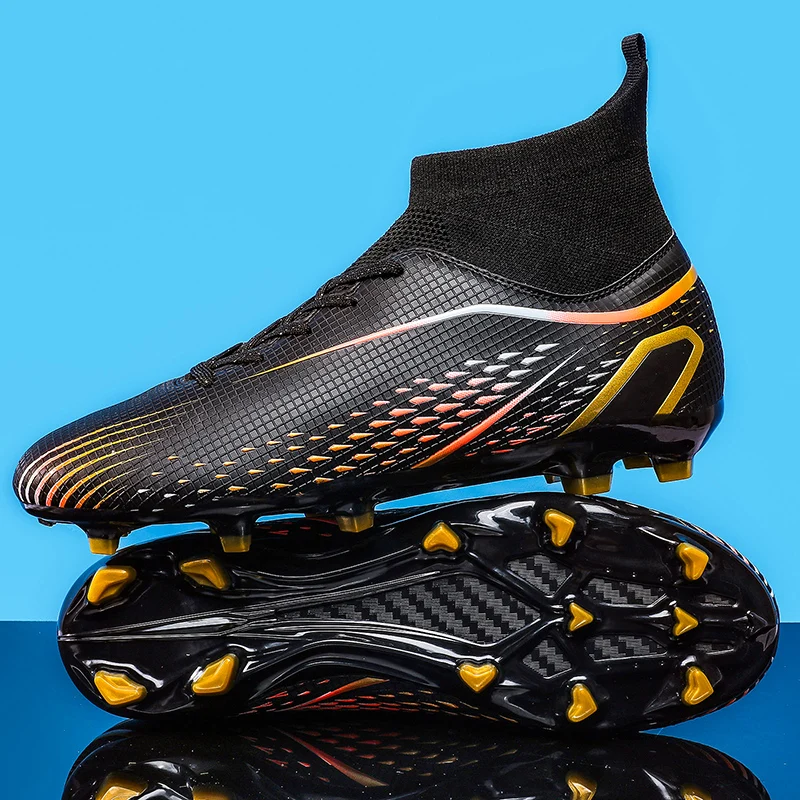 Professional Men's High Ankle Football Boots - Advanced Outdoor Soccer Cleats 2023 Edition