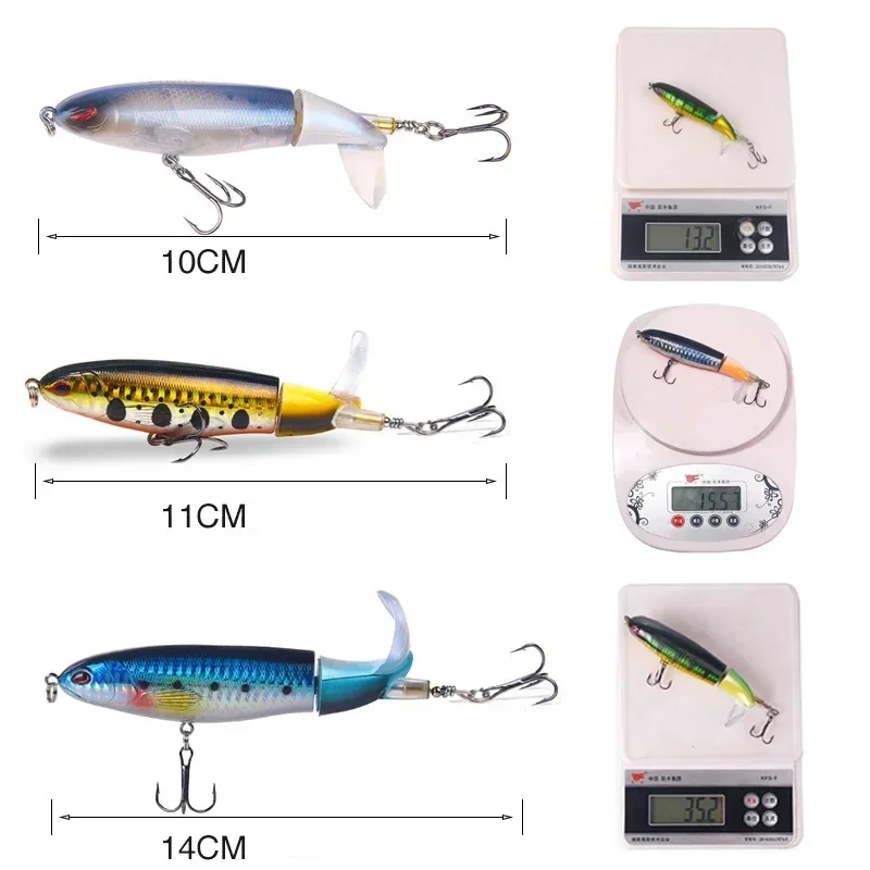 1 Pcs 10cm/14cm Topwater Fishing Lure Whopper Popper Artificial