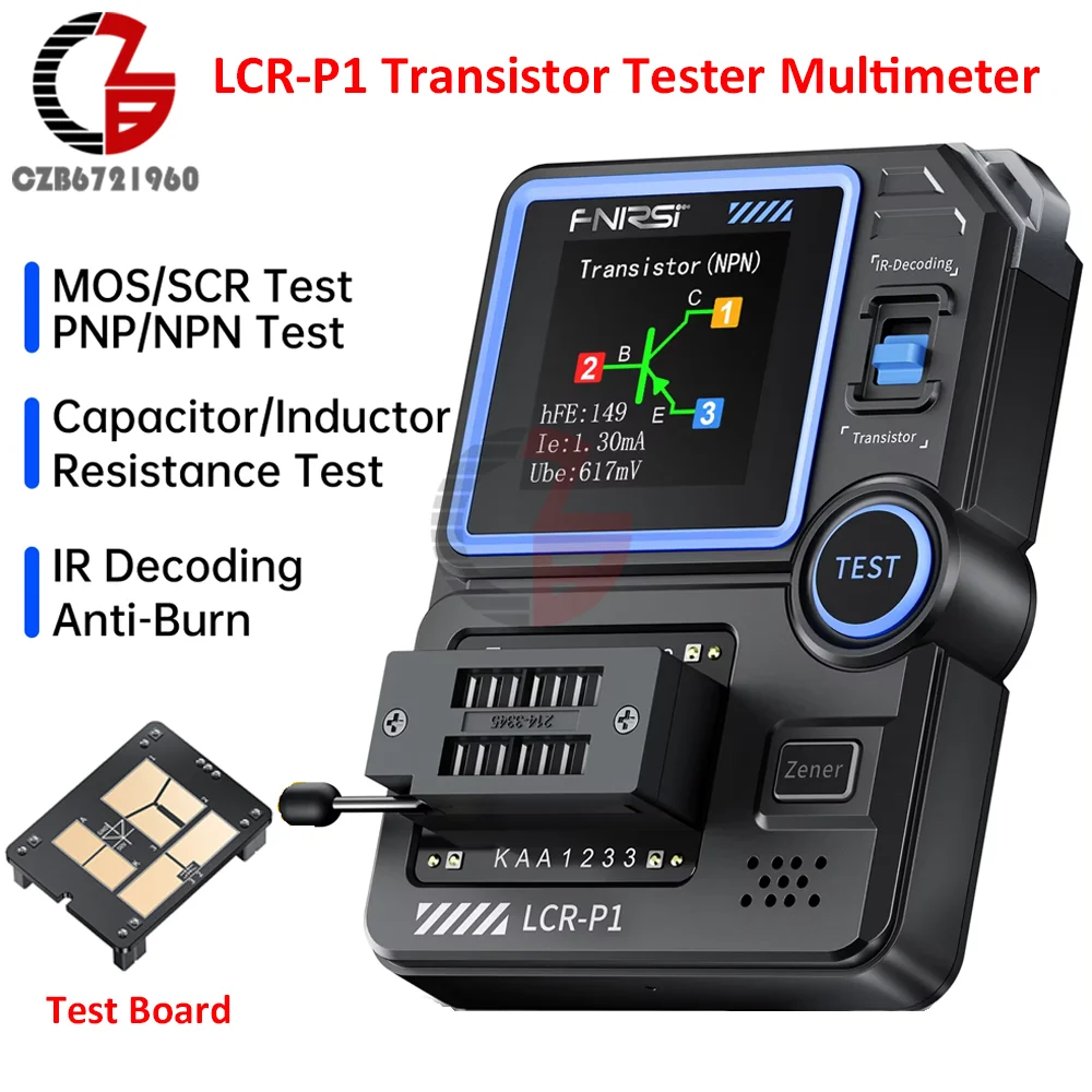LCR-P1 Transistor Tester Multimeter Diode Triode Capacitance Resistance Meter LCR ESR NPN PNP MOSFET SMD Multifunction Tester 2