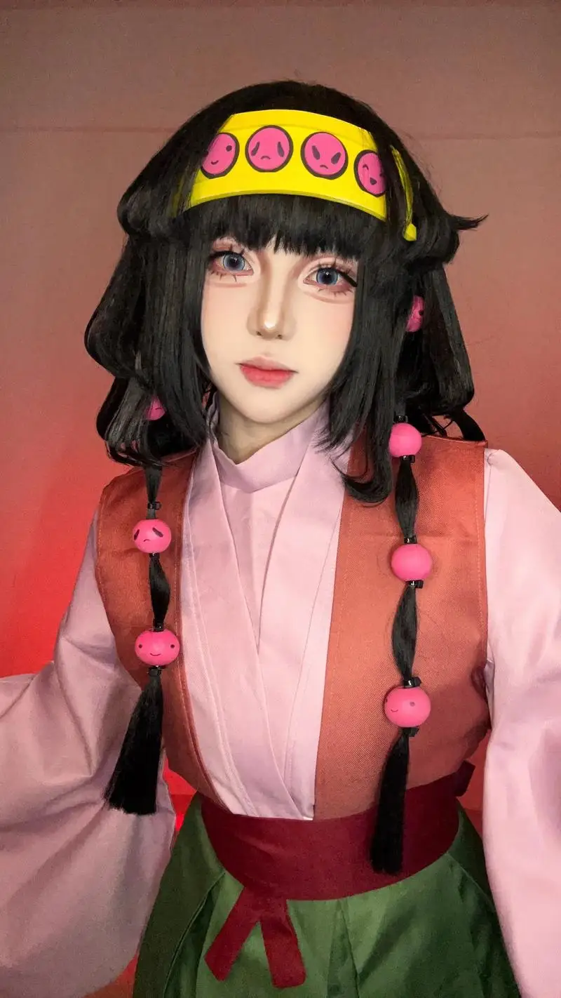 Hunter x Hunter: Alluka Zoldyck (Aruka Zorudikku) | Pink Dress Cosplay Costume Set 30 Hunter x Hunter Alluka Zoldyck Pink Dress Cosplay Costume for Women (Unofficial)