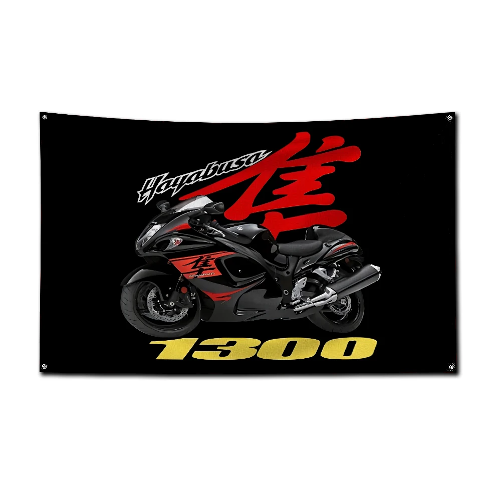 thumbnail image 1 of Bandera de carreras de motos del equipo GSX de 3 x 5 pies, pancarta de impresión de poliéster para S-suzukis, arte de pared de garaje, decoración de puerta exterior con ojales, 1 of 5