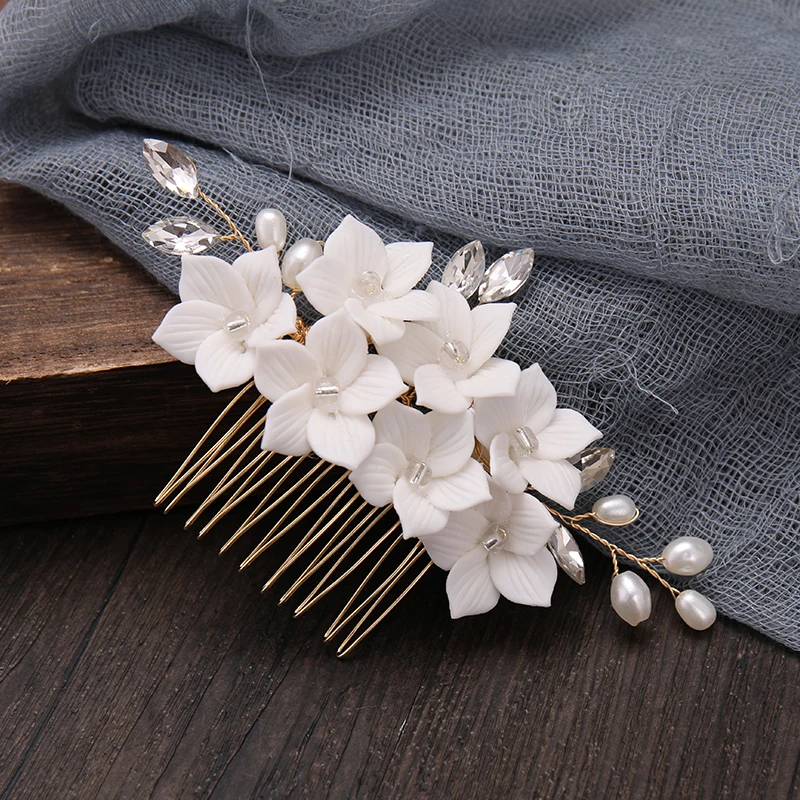 Mix Style Elegant Crystal Pearl Flower Hair Jewelry Wedding Hair Accessories Comb Bridal Clips tiara hair ornaments