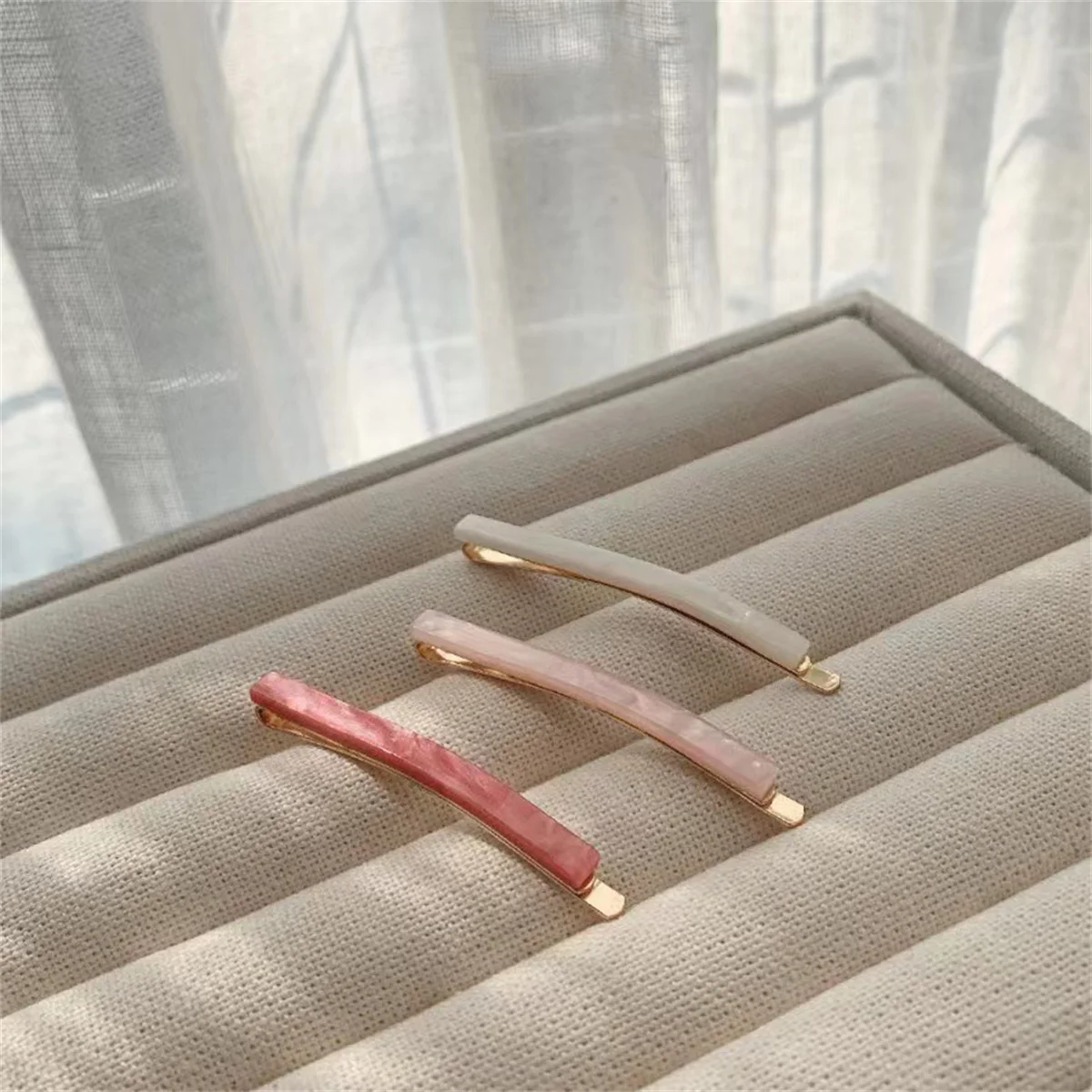3pcs/set Acetate Barrettes Simple Oblong Geometric Hair Clips Hairpin Side Pins Cute Sweet Women Hair Accessories