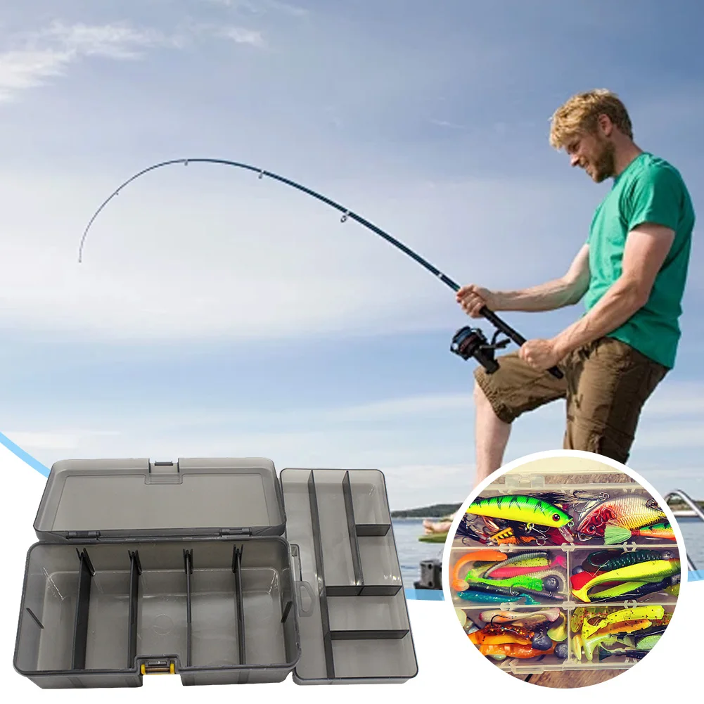 Double Layer Bait Lure Hook Accessories Box Waterproof Plastic Fishing Lure Box Bait Storage Box Multifunctional Fishing Tool