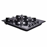 24" Dual Fuel 4 Burners Gas Cooktop Tempered Glass Drop-in Gas Hob Cast Iron Support 3-Year Guarantee 110V AC Ignition Natural 2