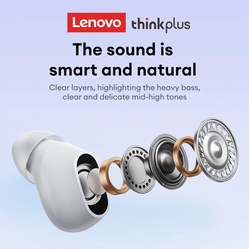Lenovo XT62 Wireless Bluetooth 5.3 Earphones Noise Reduction Low Latency TWS Touch Control Headphones With Mic Sport Earbud New 6