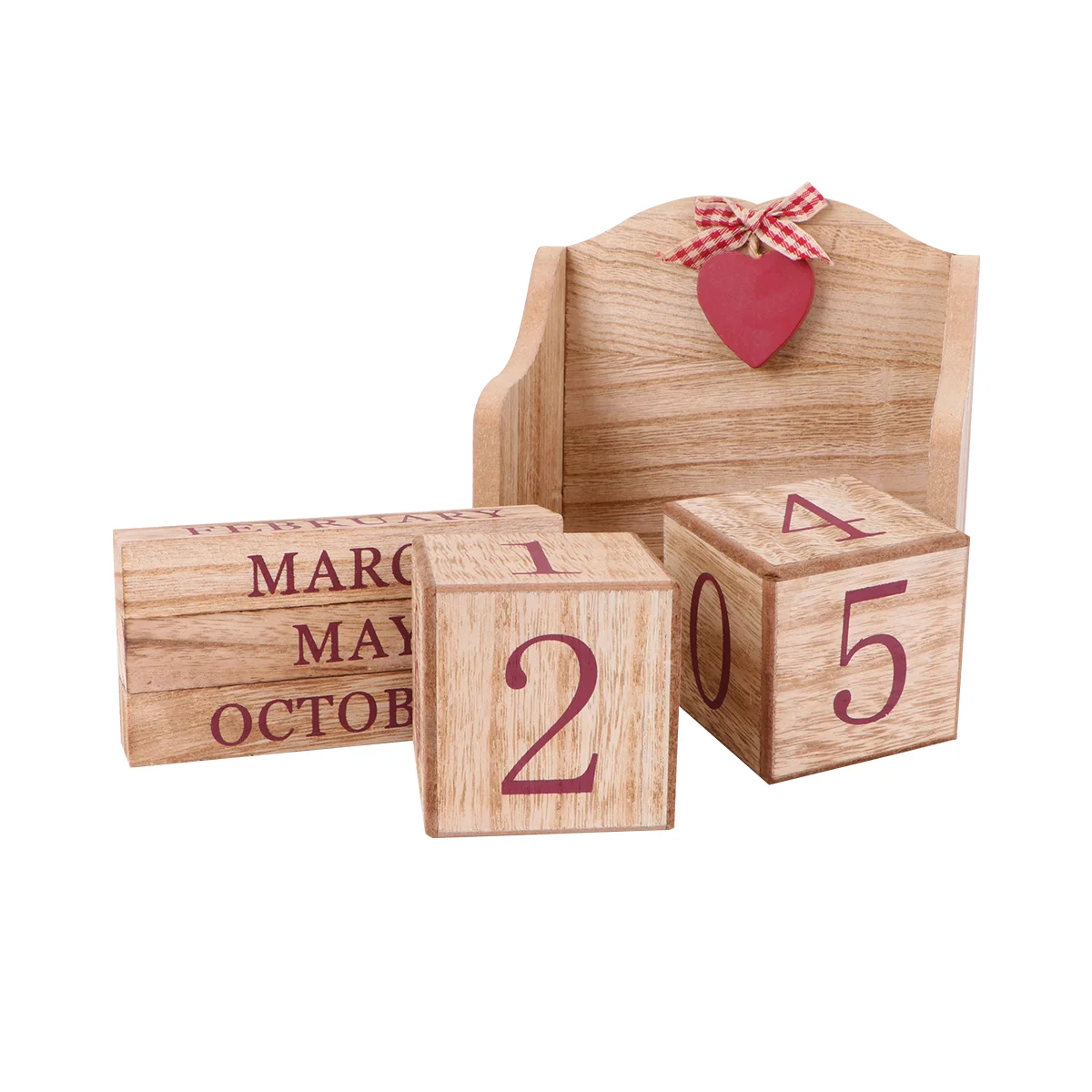 

Calender Wooden Calendar Cubes Kalendar Perpetual French Desk White Desktop Spanish