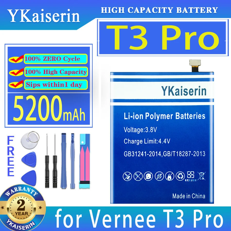 

YKaiserin 5200mAh Replacement Battery for DOOOGEE 476180P for Vernee T3 Pro Moile Phone