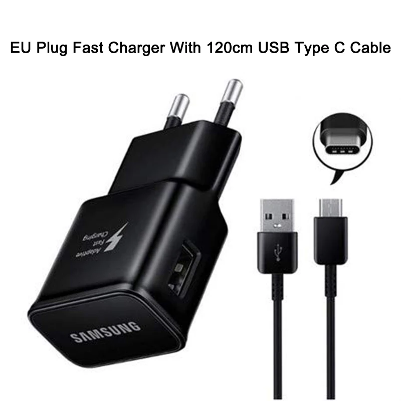 Fast charge 18w Original 9V 1.67A Fast Adaptive Charger Quick Charge Micro USB TYPE-C Cable For Samsung Galaxy Note 4 5 S4 S6 S7 S8 A3 A5 A7 A9 usb c 61w Chargers