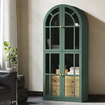Arched Glass Door Bookcase 1