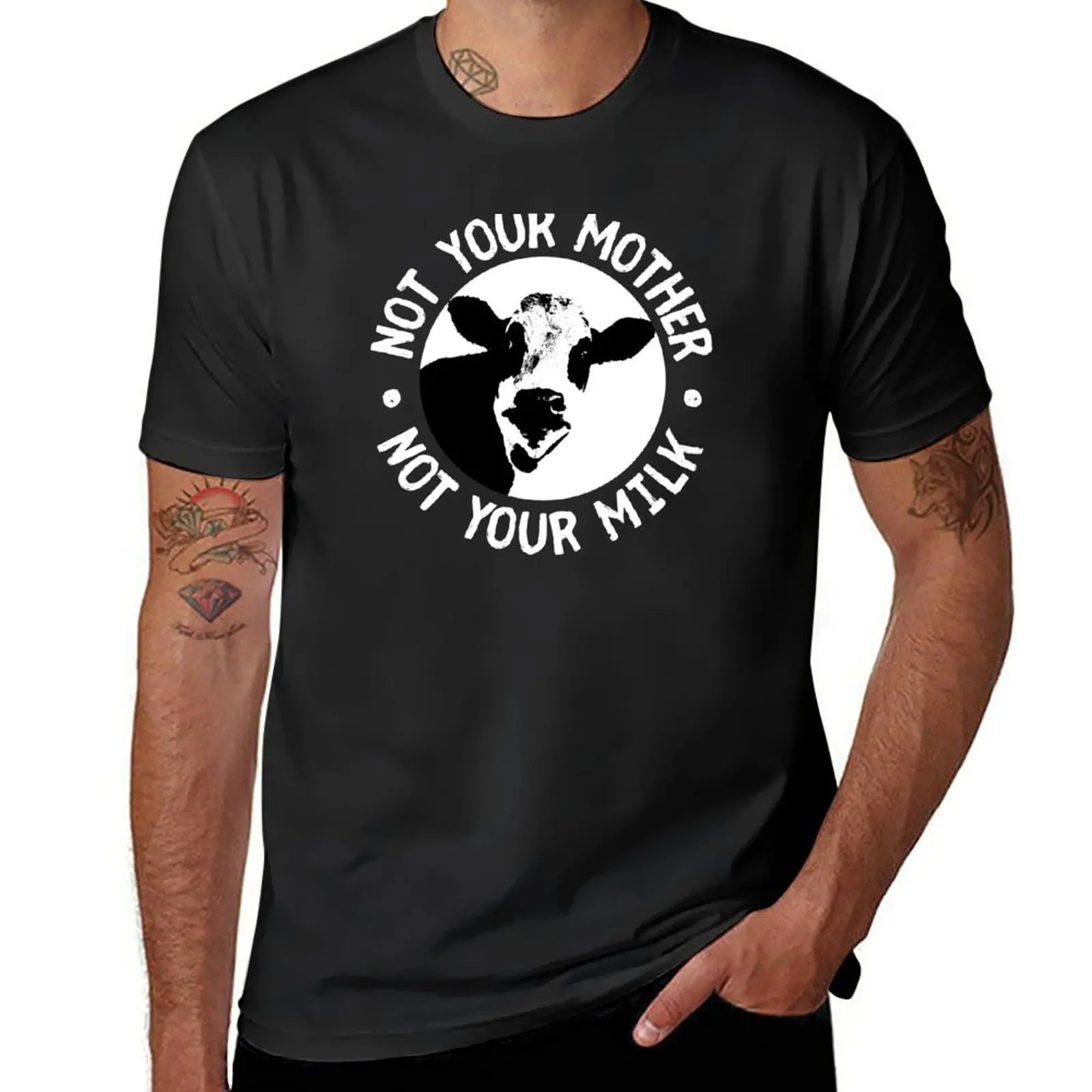 

New Not Your Mother, Not Your Milk. Funny Vegan, Veganism Design T-Shirt tees Men's clothing