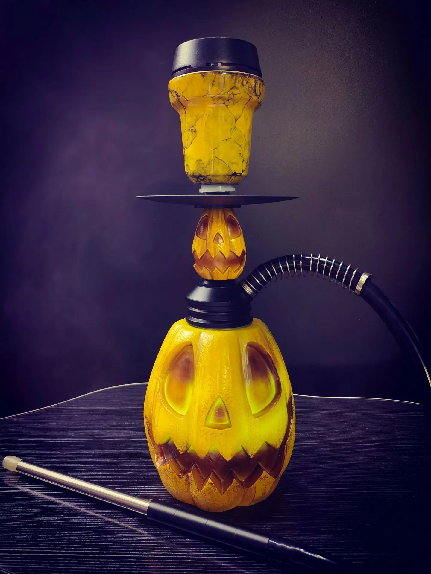 Pumpkin-Model Arabian Hookah Set with Color Light and Resin Process Bongs in Australian