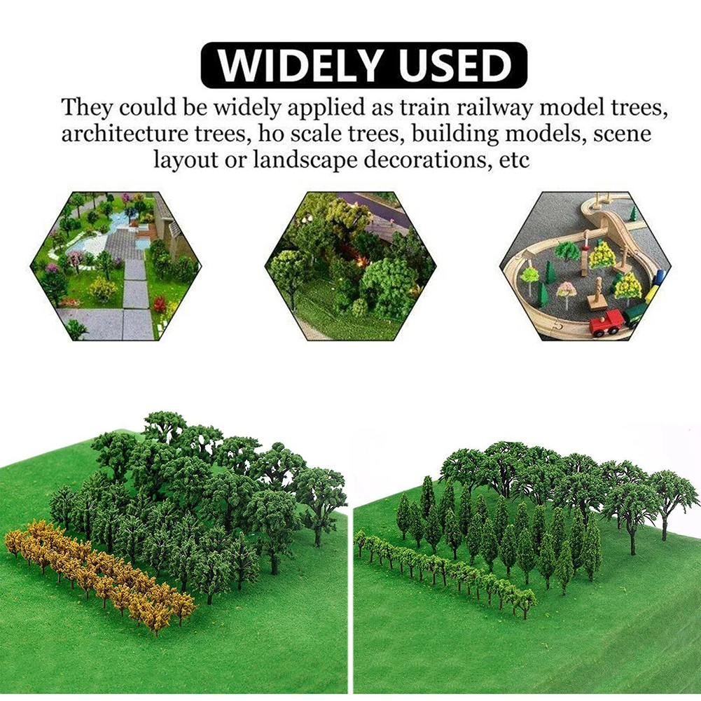 50pcs Train Artificial Miniature Tree Plastic Model Scenery Railroad Decoration Building Landscape Micro Accessories Toys images - 6