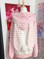 Vintage Kawaii Long Sleeve Loose Coat with Hooded Women Japanese Cute Zipper Sweatshirts Female Casual Y2k Jacket Overcoat Chic - Image 4