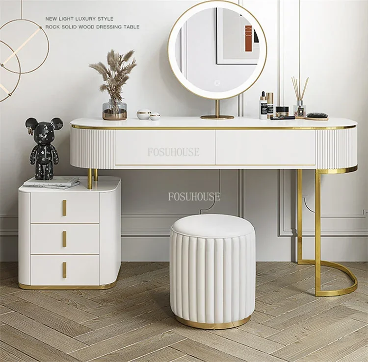 Light Luxury White Dressers Italian Bedroom Furniture Creative Dressing Table Variety Matching Mirrors Bedroom Storage cabinet L