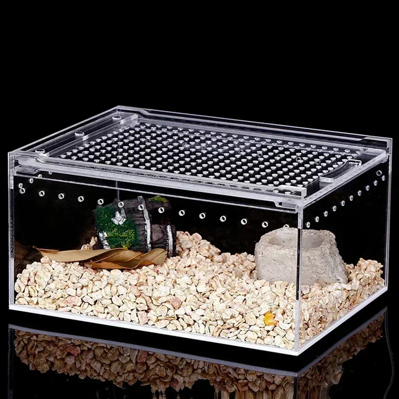 Aquarium Tank Vivarium Box Reptile Breeding Box Transparent Acrylic Spider Lizard Amphibian Terrarium Leak-proof Pet Habitat Arboreal Tarantula Enclosure
