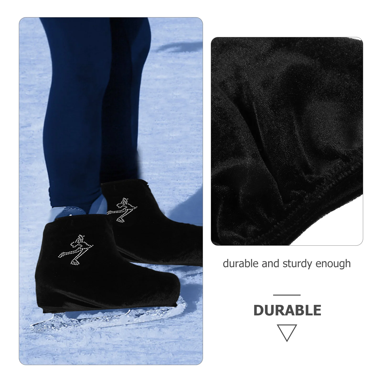Professional Figure Skating Shoe Covers Korean Velvet Elastic Roller Skate for Men and Women 1 Pair skating shoe covers