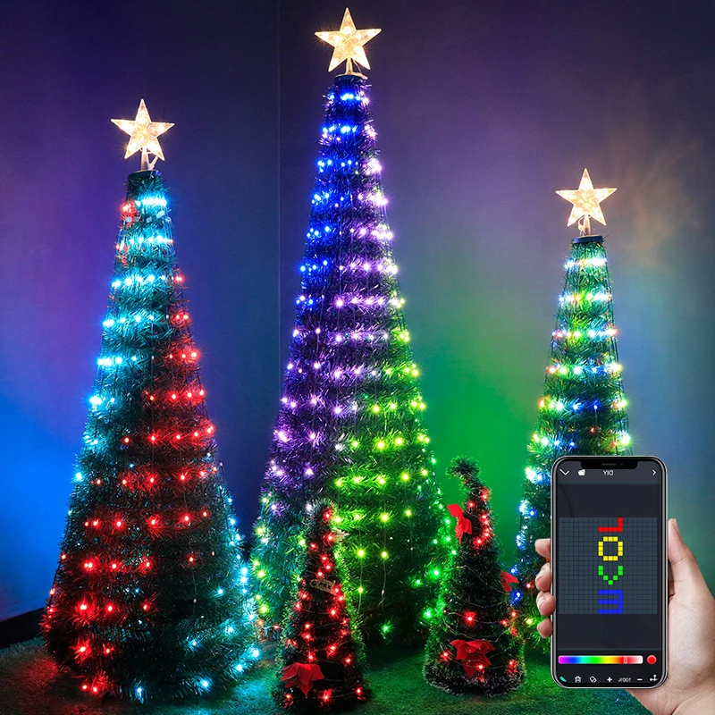 

Outdoor Christmas Tree Decoration Lights Smart APP Control Fairy Lamp for Christmas Waterproof EU/US Music Sync LED Strip