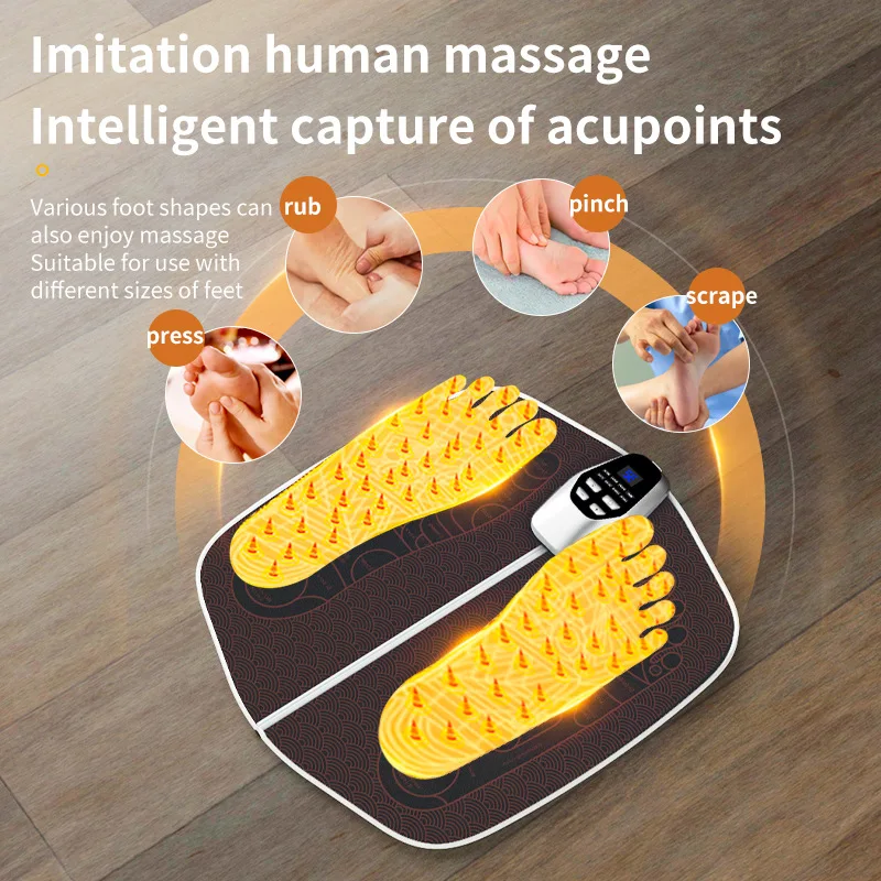Ems Foot Massager Pad Tappetino Per Massaggio Portatile Massaggio Per Punti Di Agopuntura Del Piede Stimolazione Muscolare Migliora Il Dolore Per Alle